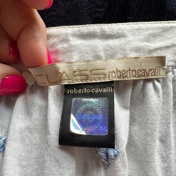 Roberto Cavalli Class Embroidered Tiered Midi Dress Womens Size 38 US 2 Boho Art - Picture 5 of 9